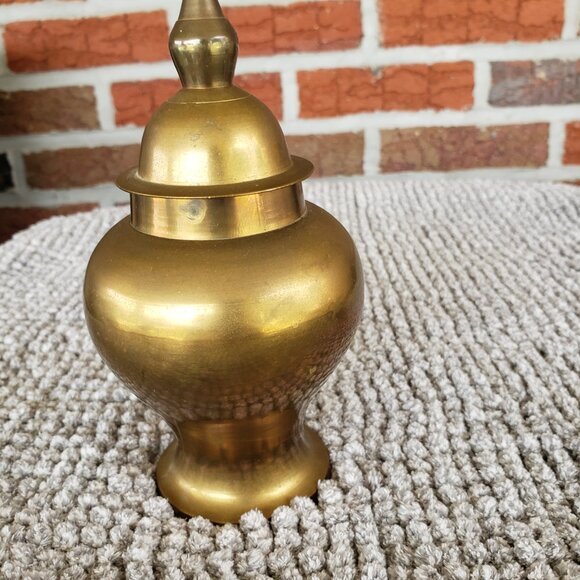 Cute Vintage Small Brass Urn - Picture 5 of 8